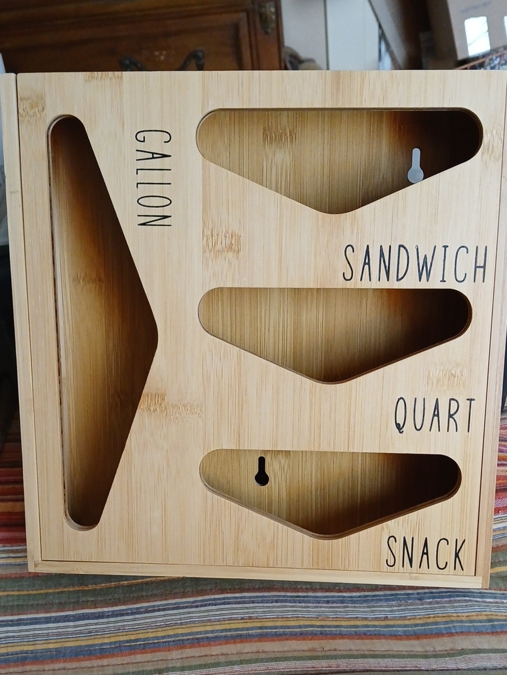 Bamboo Food Storage Bag Organizer - Natural - EUC